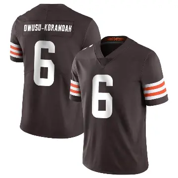 ＃6 Men's Jeremiah Owusu-Koramoah Brown Limited Cleveland Browns Team Color Vapor Untouchable Jersey