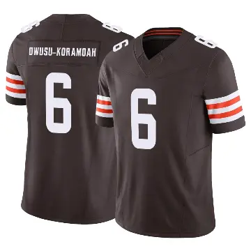 ＃6 Men's Jeremiah Owusu-Koramoah Brown Limited Cleveland Browns Vapor F.U.S.E. Jersey