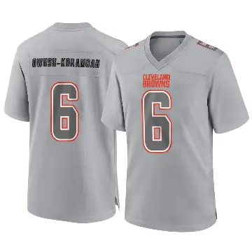 ＃6 Men's Jeremiah Owusu-Koramoah Gray Game Cleveland Browns Atmosphere Fashion Jersey