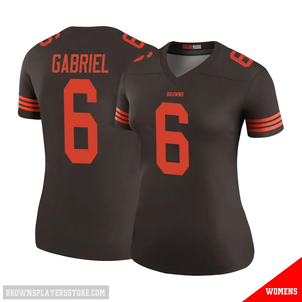 ＃6 Women's Dillon Gabriel Brown Legend Cleveland Browns Color Rush Jersey
