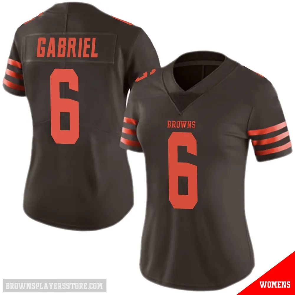 ＃6 Women's Dillon Gabriel Brown Limited Cleveland Browns Color Rush Jersey