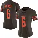 ＃6 Women's Dillon Gabriel Brown Limited Cleveland Browns Color Rush Jersey