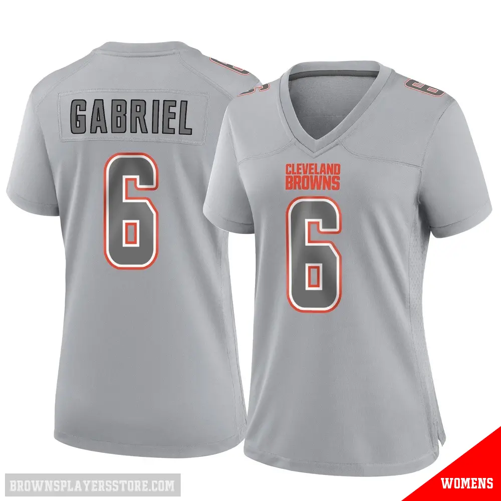 ＃6 Women's Dillon Gabriel Gray Game Cleveland Browns Atmosphere Fashion Jersey