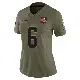 ＃6 Women's Dillon Gabriel Olive Limited Cleveland Browns 2025 Salute to Service Jersey