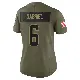 ＃6 Women's Dillon Gabriel Olive Limited Cleveland Browns 2025 Salute to Service Jersey