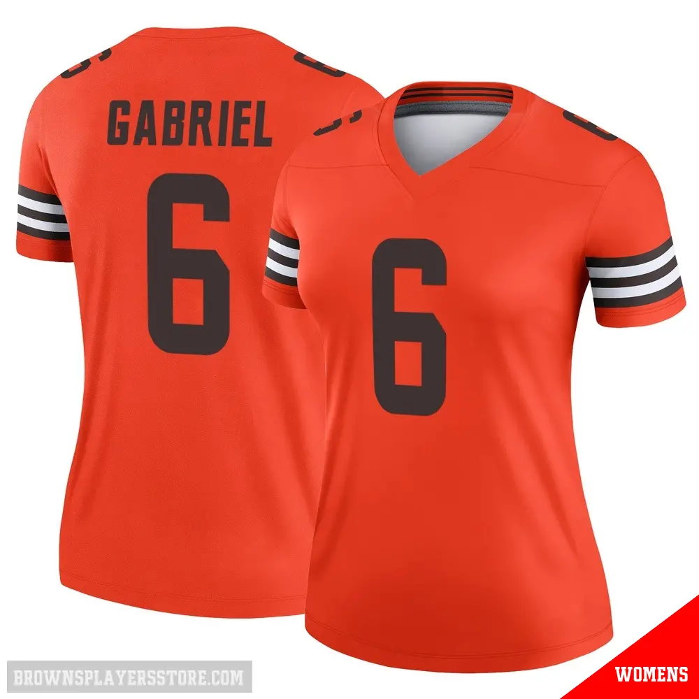 ＃6 Women's Dillon Gabriel Orange Legend Cleveland Browns Inverted Jersey