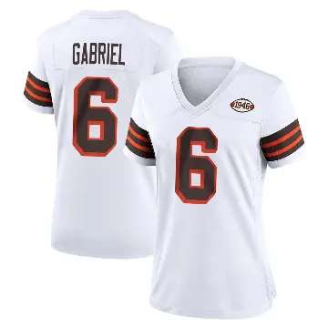 ＃6 Women's Dillon Gabriel White Game Cleveland Browns 1946 Collection Alternate Jersey