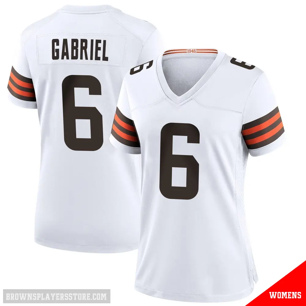 ＃6 Women's Dillon Gabriel White Game Cleveland Browns Jersey