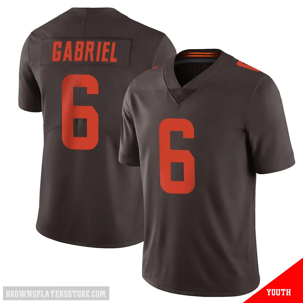 ＃6 Youth Dillon Gabriel Brown Limited Cleveland Browns Vapor Alternate Jersey