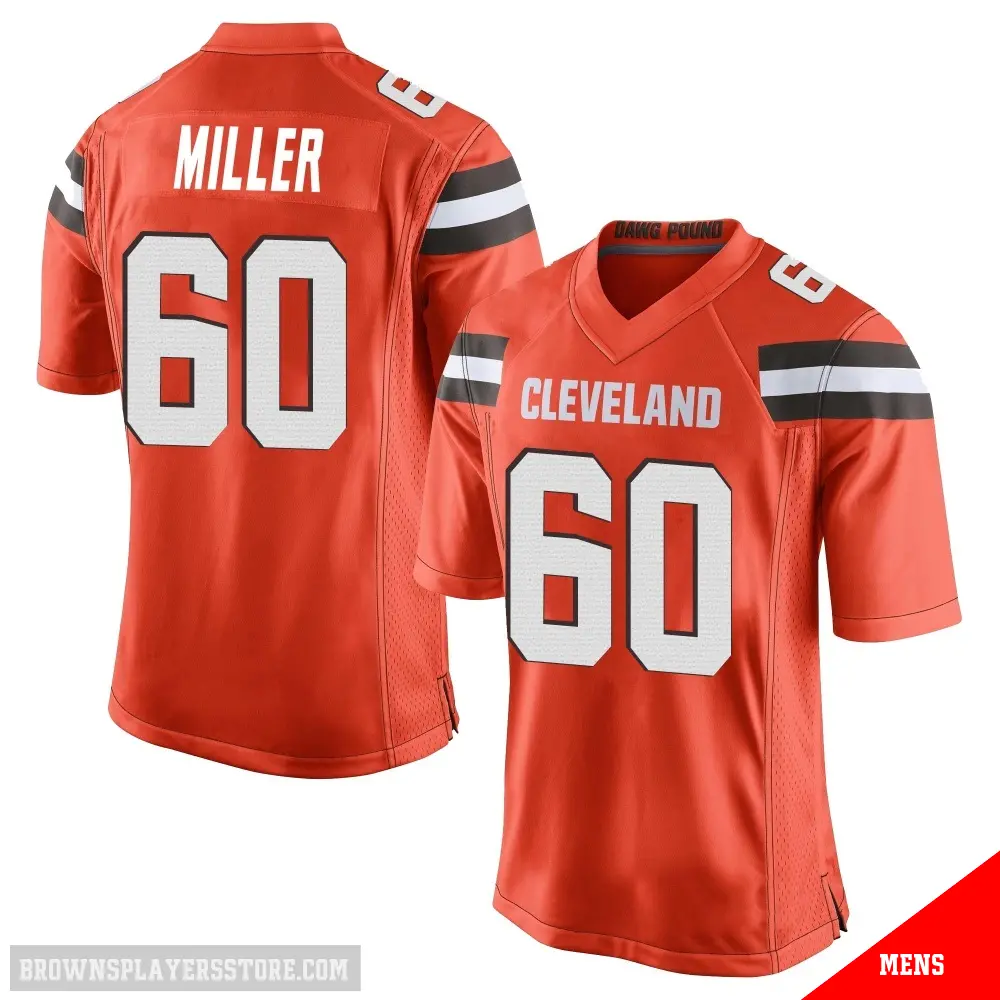 ＃60 Men's Izavion Miller Orange Game Cleveland Browns Alternate Jersey