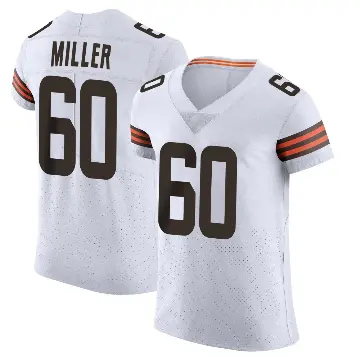 ＃60 Men's Izavion Miller White Elite Cleveland Browns Vapor Jersey