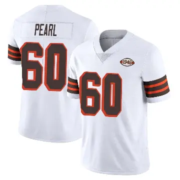 ＃60 Men's Julian Pearl White Limited Cleveland Browns Vapor 1946 Collection Alternate Jersey