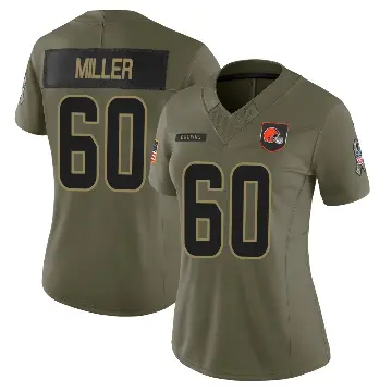 ＃60 Women's Izavion Miller Olive Limited Cleveland Browns 2025 Salute to Service Jersey
