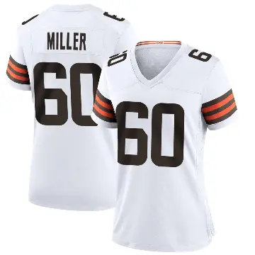 ＃60 Women's Izavion Miller White Game Cleveland Browns Jersey