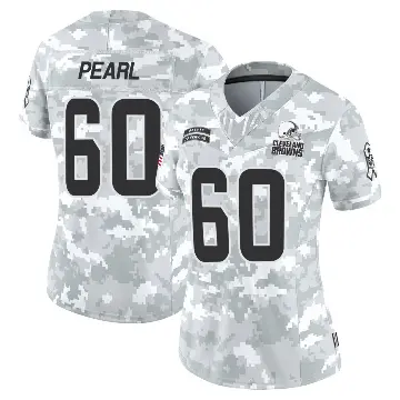 ＃60 Women's Julian Pearl Arctic Camo Limited Cleveland Browns 2024 Salute to Service Jersey
