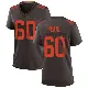 ＃60 Women's Julian Pearl Brown Game Cleveland Browns Alternate Jersey