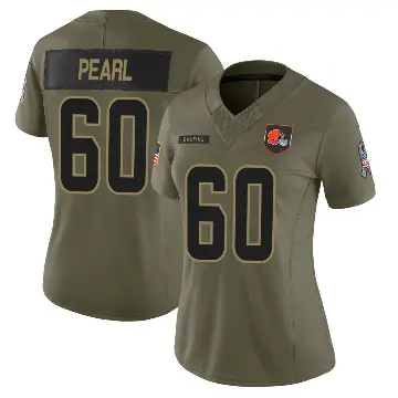 ＃60 Women's Julian Pearl Olive Limited Cleveland Browns 2025 Salute to Service Jersey