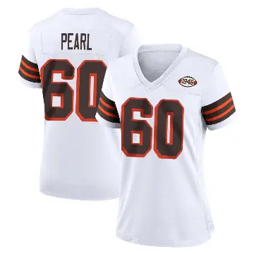 ＃60 Women's Julian Pearl White Game Cleveland Browns 1946 Collection Alternate Jersey