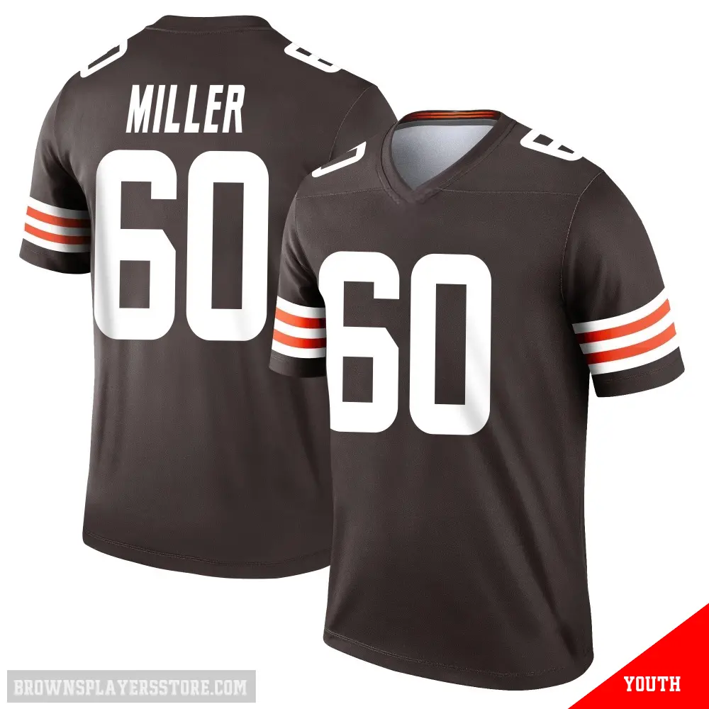 ＃60 Youth Izavion Miller Brown Legend Cleveland Browns Jersey
