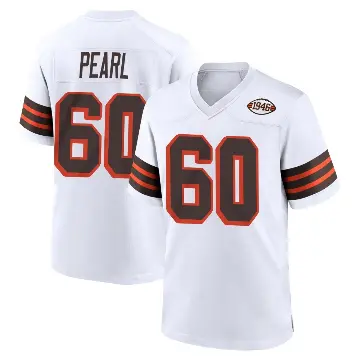 ＃60 Youth Julian Pearl White Game Cleveland Browns 1946 Collection Alternate Jersey