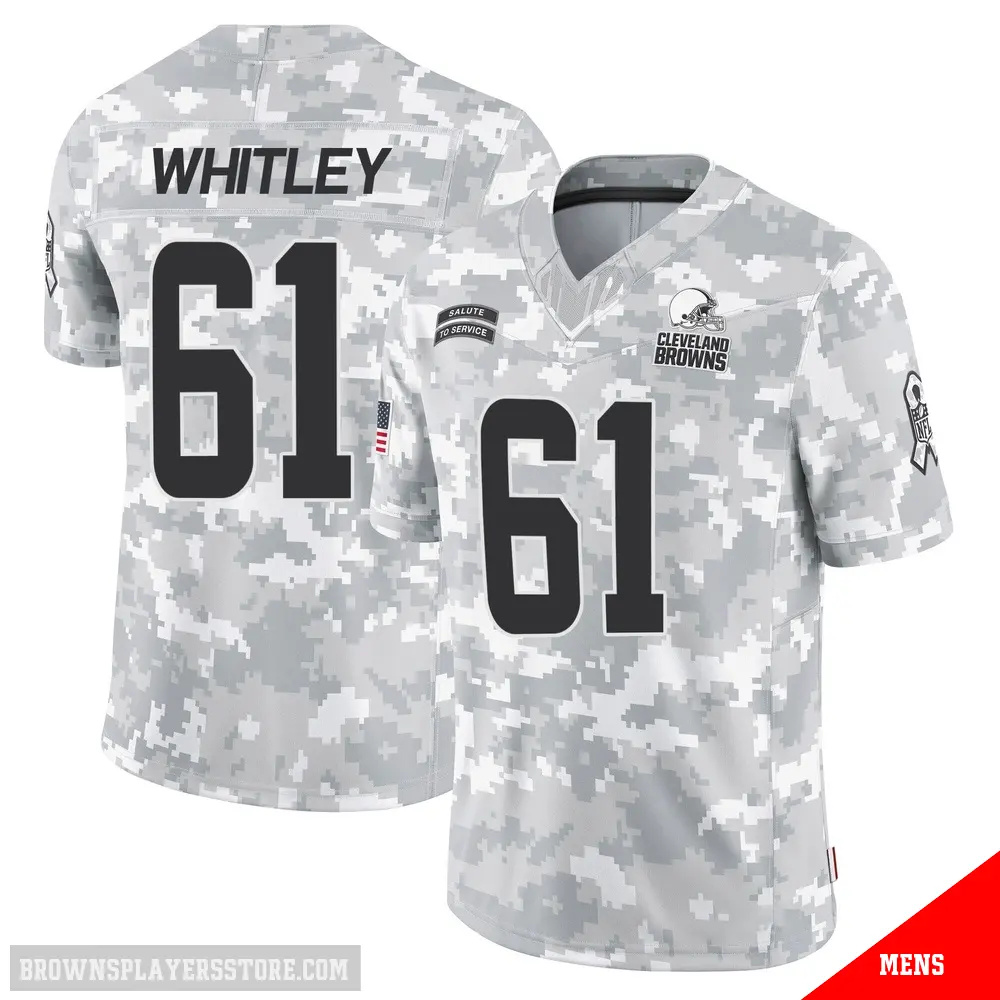 ＃61 Men's Benton Whitley Arctic Camo Limited Cleveland Browns 2024 Salute to Service Jersey