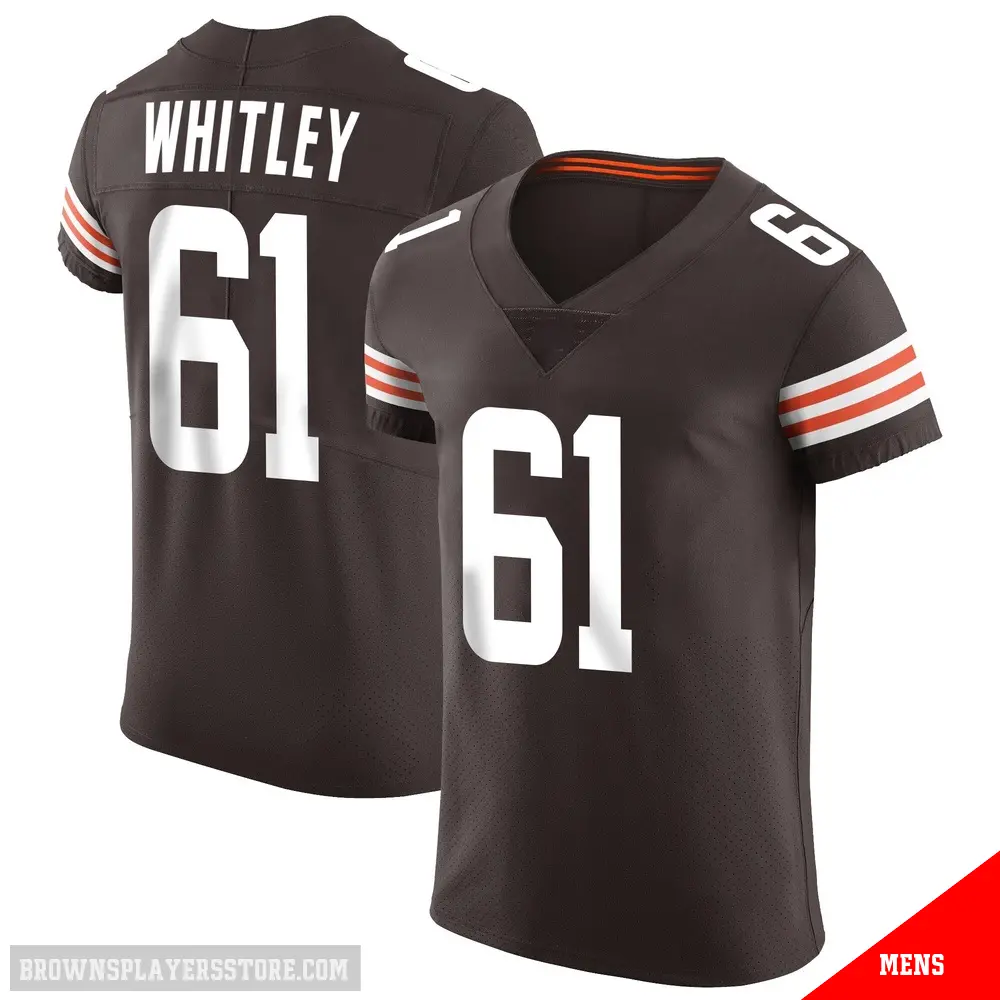 ＃61 Men's Benton Whitley Brown Elite Cleveland Browns Vapor Jersey