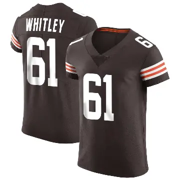 ＃61 Men's Benton Whitley Brown Elite Cleveland Browns Vapor Jersey