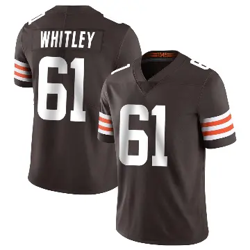 ＃61 Men's Benton Whitley Brown Limited Cleveland Browns Team Color Vapor Untouchable Jersey