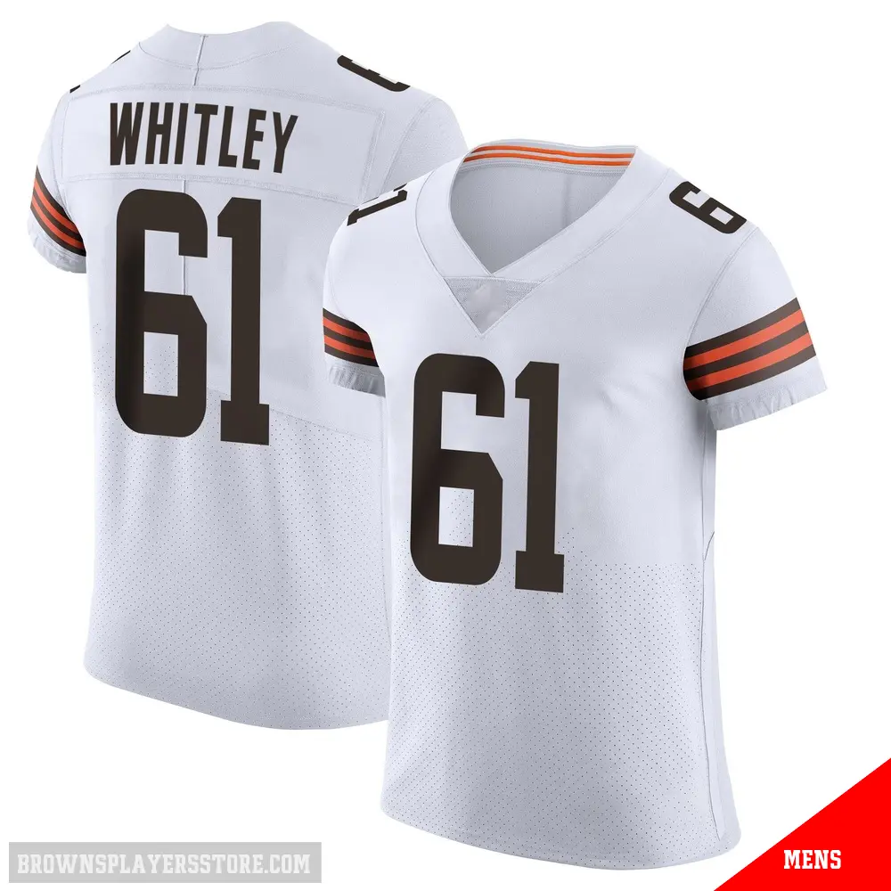 ＃61 Men's Benton Whitley White Elite Cleveland Browns Vapor Jersey