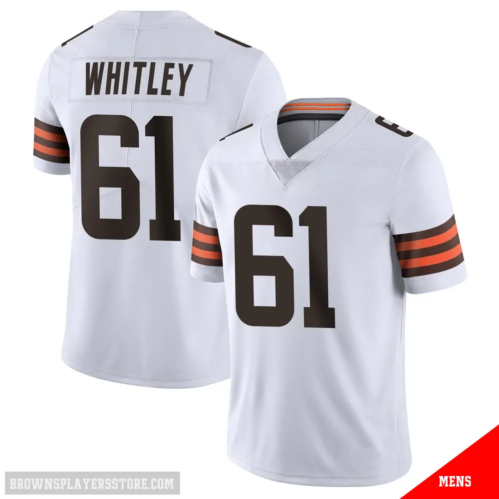 ＃61 Men's Benton Whitley White Limited Cleveland Browns Vapor Untouchable Jersey