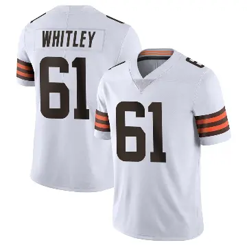 ＃61 Men's Benton Whitley White Limited Cleveland Browns Vapor Untouchable Jersey