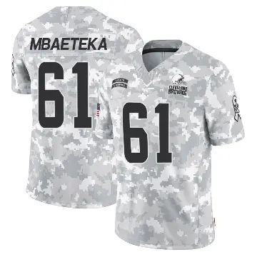 ＃61 Men's Roy Mbaeteka Arctic Camo Limited Cleveland Browns 2024 Salute to Service Jersey