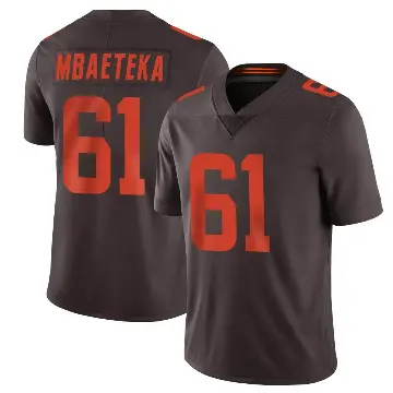 ＃61 Men's Roy Mbaeteka Brown Limited Cleveland Browns Vapor Alternate Jersey