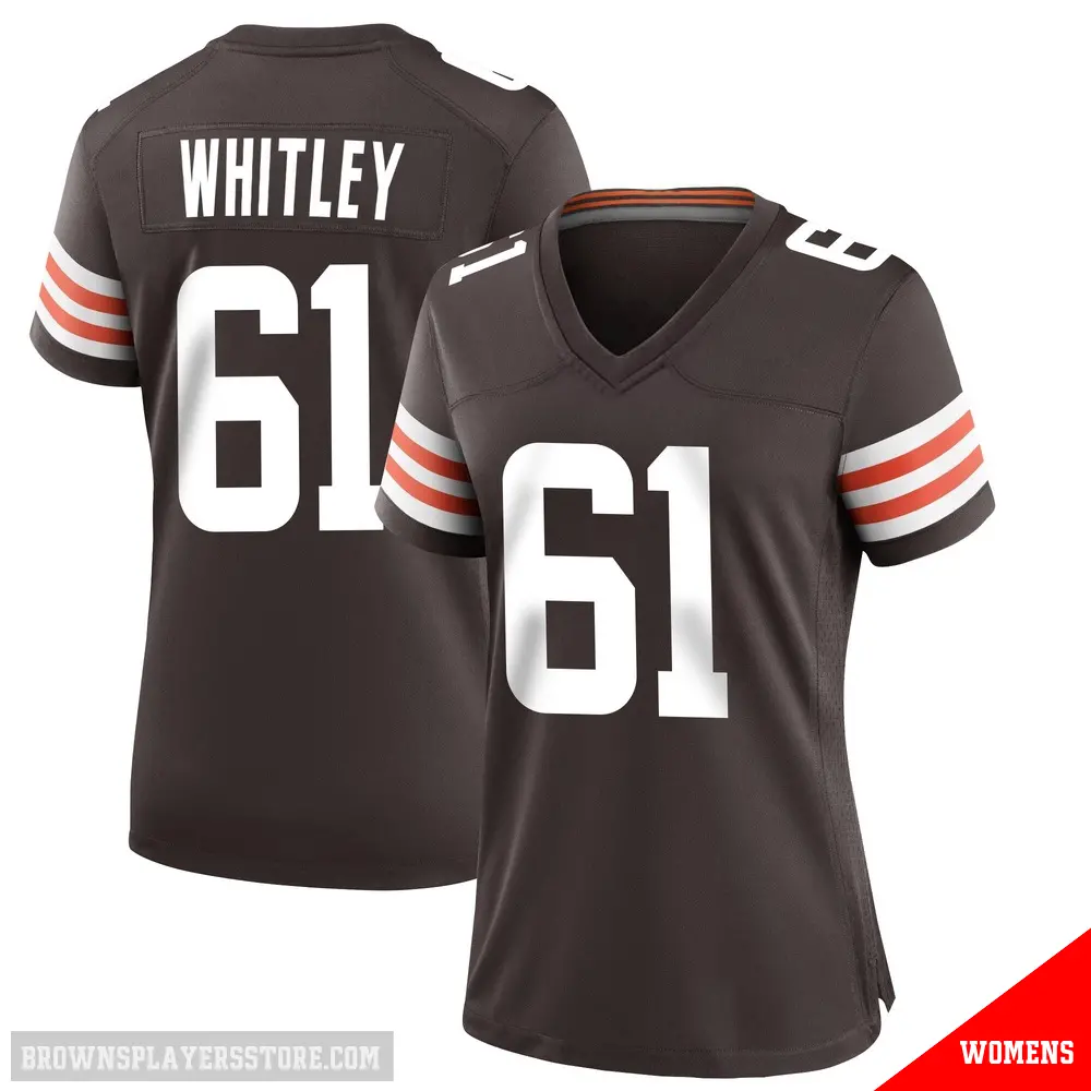 ＃61 Women's Benton Whitley Brown Game Cleveland Browns Team Color Jersey