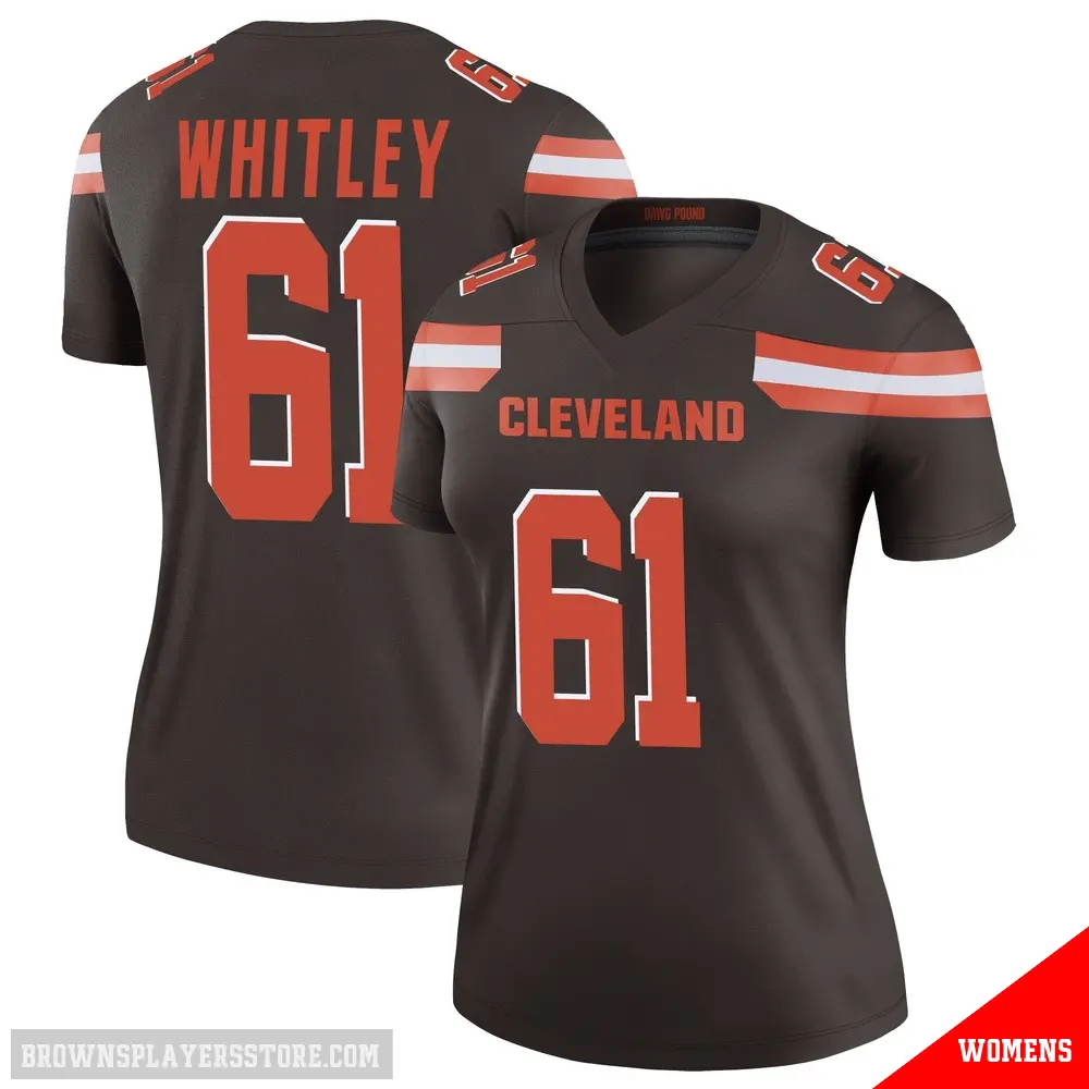 ＃61 Women's Benton Whitley Brown Legend Cleveland Browns Jersey