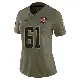 ＃61 Women's Benton Whitley Olive Limited Cleveland Browns 2025 Salute to Service Jersey
