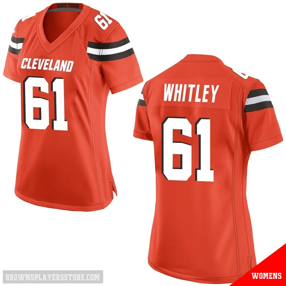 ＃61 Women's Benton Whitley Orange Game Cleveland Browns Alternate Jersey