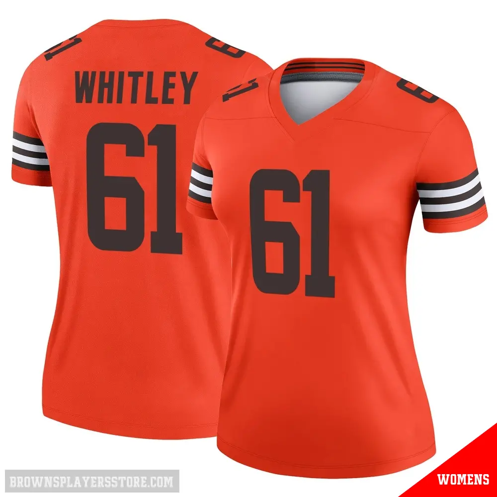 ＃61 Women's Benton Whitley Orange Legend Cleveland Browns Inverted Jersey