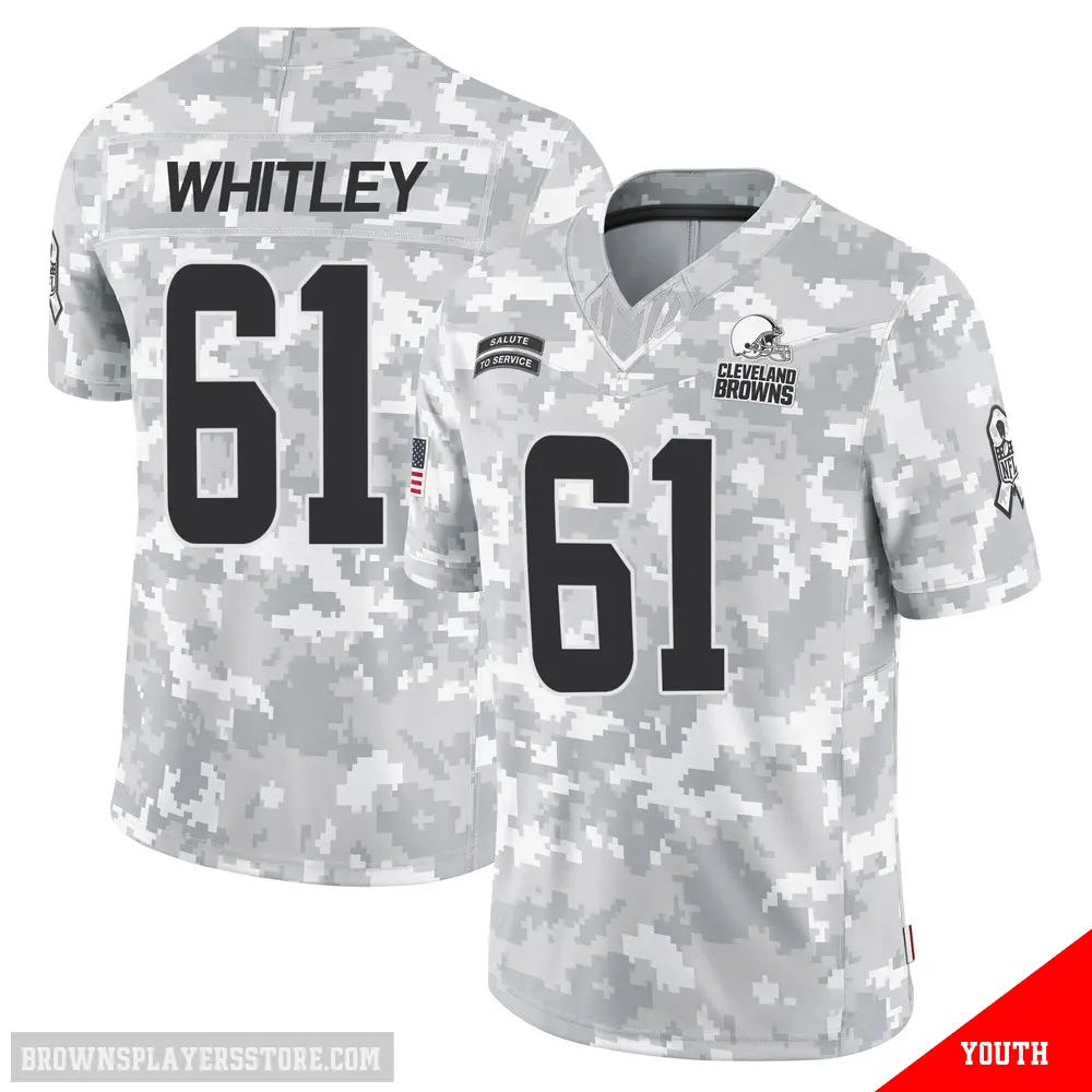 ＃61 Youth Benton Whitley Arctic Camo Limited Cleveland Browns 2024 Salute to Service Jersey