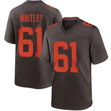 ＃61 Youth Benton Whitley Brown Game Cleveland Browns Alternate Jersey