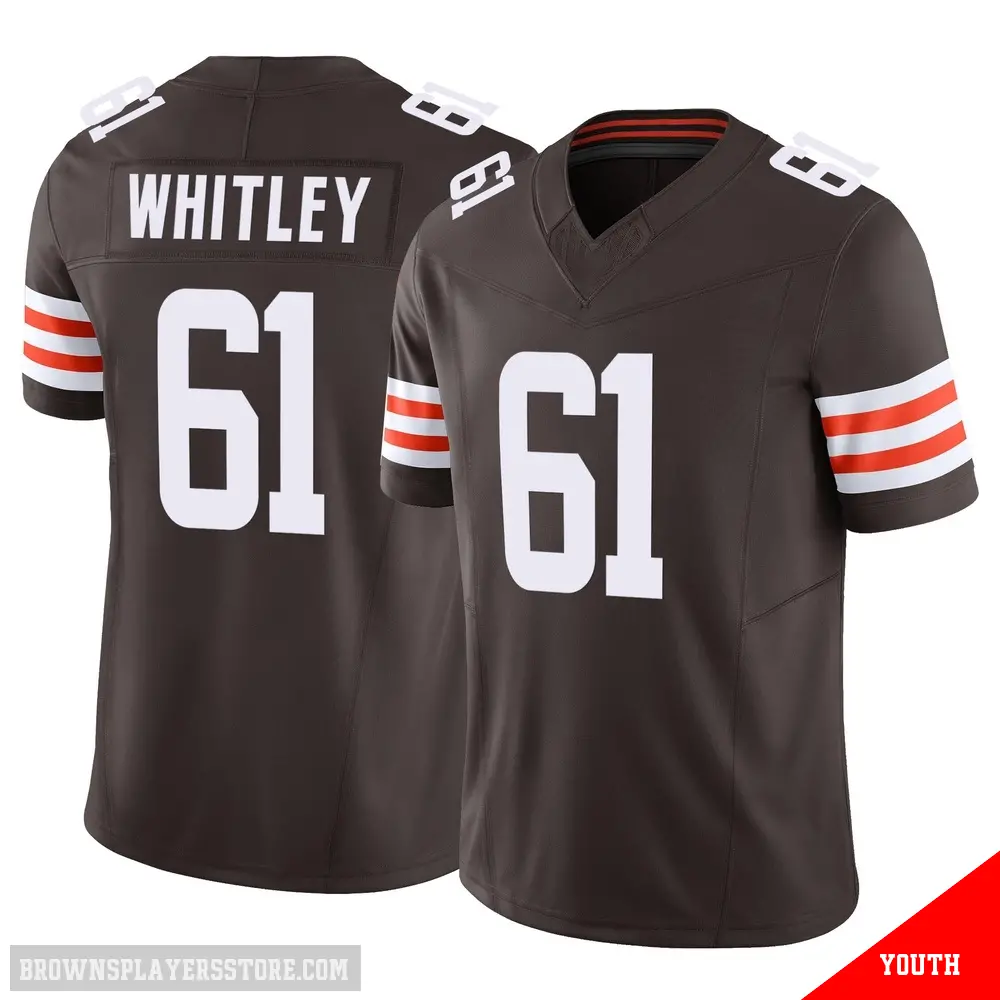 ＃61 Youth Benton Whitley Brown Limited Cleveland Browns Vapor F.U.S.E. Jersey