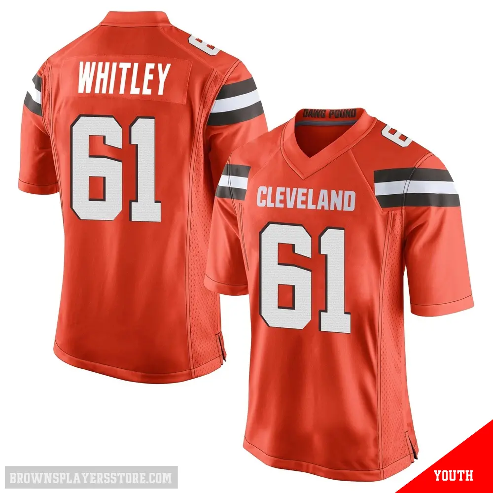 ＃61 Youth Benton Whitley Orange Game Cleveland Browns Alternate Jersey