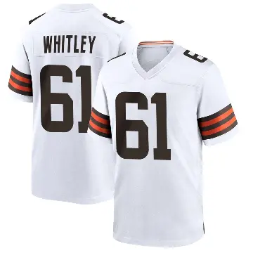 ＃61 Youth Benton Whitley White Game Cleveland Browns Jersey
