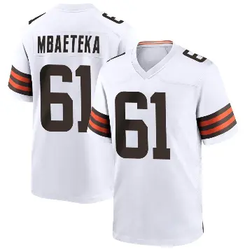 ＃61 Youth Roy Mbaeteka White Game Cleveland Browns Jersey