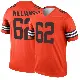 ＃62 Men's Bucky Williams Orange Legend Cleveland Browns Inverted Jersey