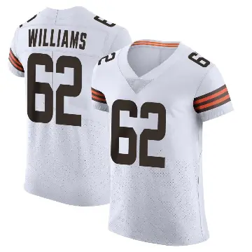 ＃62 Men's Bucky Williams White Elite Cleveland Browns Vapor Jersey