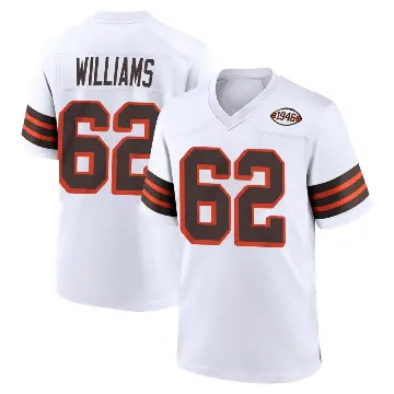 ＃62 Men's Bucky Williams White Game Cleveland Browns 1946 Collection Alternate Jersey