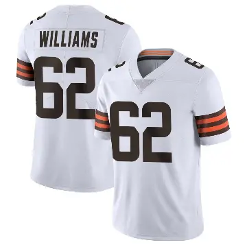 ＃62 Men's Bucky Williams White Limited Cleveland Browns Vapor Untouchable Jersey