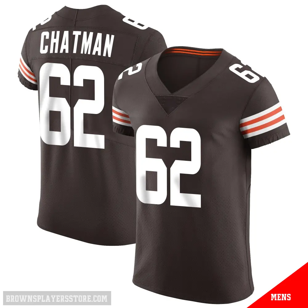 ＃62 Men's Elijah Chatman Brown Elite Cleveland Browns Vapor Jersey
