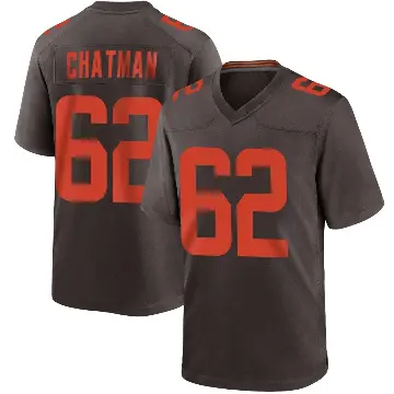 ＃62 Men's Elijah Chatman Brown Game Cleveland Browns Alternate Jersey